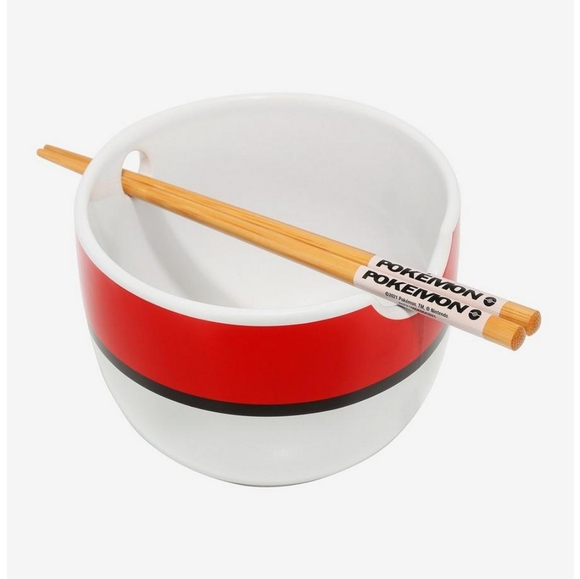 ❌SOLD❌ Pokémon Pokéball Ramen Bowl with Chopsticks - Picture 4 of 8